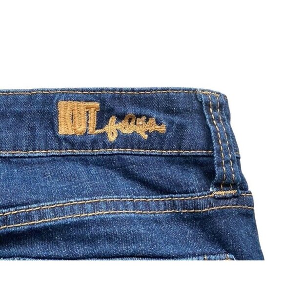 KUT‎ from the Kloth Cuffed Ankle Straight Leg Capri Crop Pant Dark Wash Jeans 2 - Picture 4 of 8